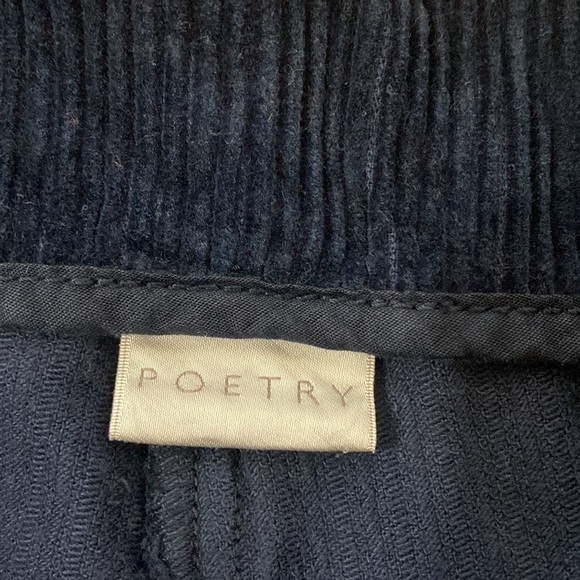 Poetry Women’s Blue Corduroy Wide Leg Cropped 100% Cotton Trousers Pant Size 2 - Picture 6 of 7